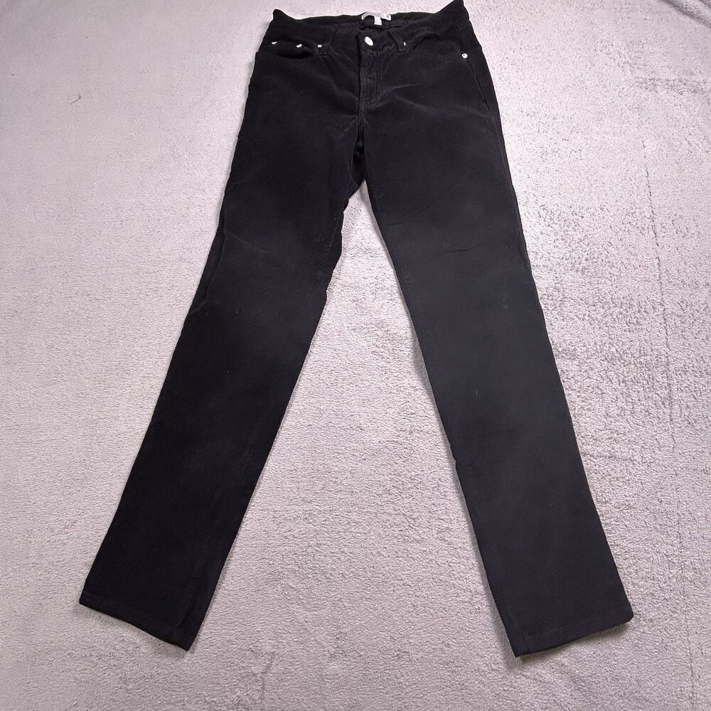 Fabrizio Gianni Corduroy Pants Women's 6 Black Stretch Minimalist Made in USA
